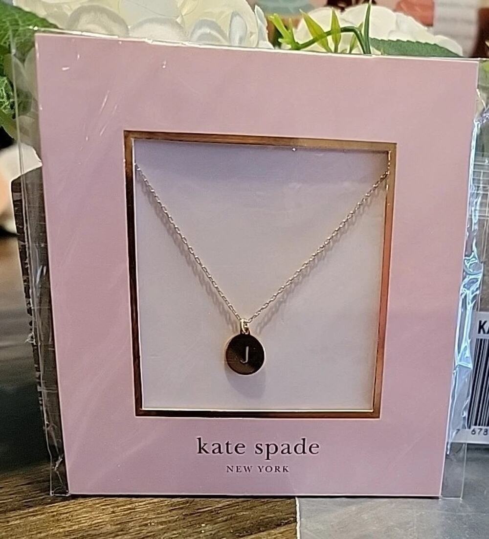 Kate Spade New York Pave Initial Mini Pendant Clear/Gold Letter J